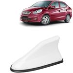 KINGSWAY® Shark Fin Car Antenna Compatible with Honda Amaze (Year 2013-2018), Universal Size Car Radio FM AM, Waterproof ABS Body, Easy Replacement, 1 Piece, White Color