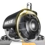 HOLKIE Office Chair Wheels 11x22mm Universal Fit 2 Inch Castors Replacement, Black Dual Rubber Smooth & Silent Chair Casters Wheels-Set of 5 For Hardwood Carpet Floors Computer Gaming Desk Rollers