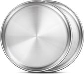 12 Inch Stainless Steel Pizza Pan Set of 2, Pizza Pan for Oven, Steel Pizza Tray for Baking Cookie Pie Cake, Round Stainless Steel Pizza Plate Pizza Baking Sheet, Easy Clean & Dishwasher Safe