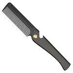 Stainless Steel Folding Comb, Pocket Comb for Men and Women, Black