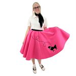 Hip Hop 50's Shop Adult 4 Piece Poodle Skirt Costume Set Hot Pink Medium/Large