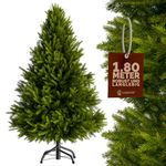 CASARIA® Green Artificial Realistic Christmas Tree With Luxury Noble Fir Leaves | 6ft Xmas Tree With Stand | Realistic PVC Fire Retardant | Quick & Easy Assembly | 180cm / 6ft