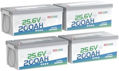 Redodo 4 Pack 24V 200Ah LiFePO4 Battery, 200A BMS, for Off Grid, Solar