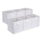 Amazon Basics Collapsible Fabric Storage Cubes Organizer with Handles, 13x13x13, White