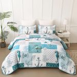 Beach Quilt Set Queen Size,3 Piece 