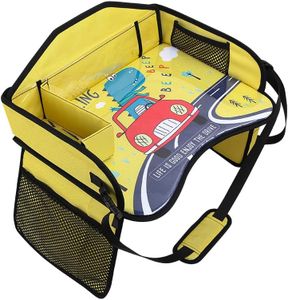 Kids Travel Tray, Toddler Car Seat Tray Organizer, Car Trays for Kids Roadtrip Essentials, Carseat Table Tray for Kids Road Trip Activities