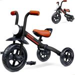 KRIDDO 2-in-1 Kids Balance Bike and Kids Tricycle for 2 to 5 Year Old, Toddler Balance Bike 2 Year Old with Detachable Pedals, Tricycles for 3-5 Year Olds with Stitched Soft Grip, Black