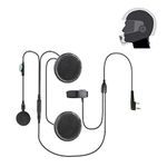 BaoFeng 2 PIN Open/Half Helmet Motorcycle Headset Earpiece Mic, for Motorola/BaoFeng / Kenwood/WouXun / PuXing/Linton Two Way Radio Walkie Talkie, Black