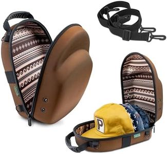 NATIQ Hat Travel Case for Baseball Caps - Carry 5-6 Baseball Hats, Waterproof, Top Handle, Adjustable Shoulder Straps - Baseball Hat Case for Travel, Travel Hat Case for Men - Ethnic