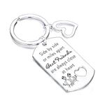 Not Sisters By Blood But Sisters By Heart Best Friends Keychain Friendship Keyrings Sister Presents for Birthday (Side By Side Or Miles Apart)