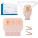 Heagimed 10pcs Colostomy Bags, Soft Convex Drainable Stoma Pouch with Elastic Ostomy Belt for Uneven Skin/ Deep-Seated Stoma, Cut-to-Fit, 15-45cm