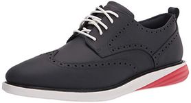 Cole Haan Men's GrandEvolution Short Wingtip Oxford, India Ink/Tango Red/Optic White, 8 UK