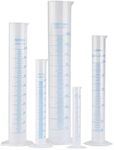 5pcs Measuring Cylinder Set 5 Sizes Graduated Polypropylene Test Tubes in 1000 ml, 500 ml, 250 ml, 100 ml, 50ml for Home Science Experiments Laboratory Supplies