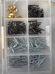 Steel Nail Assortment Kit (250 Pcs) Iron Nails & Pin Set for Hanging Pictures Woodworking DIY Crafts Long Medium & Small Flat Round Head Wall Nails Home Decor Furniture & Construction