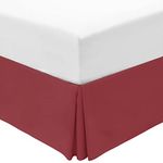 Mellanni Bed Skirt King Size - Bed Frame Cover - 38 cm Tailored Drop Pleated - Wrinkle, Fade, Stain Resistant - 1 Bedskirt (King, Brick Red)