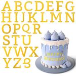 Acrylic Alphabet Cake Topper, Gold Cake Letters Decoration DIY Personalized Name Cupcake Toppers with A-Z Letter Set for Baby Shower Birthday Party Wedding Graduation Cake Decoration (Gold Uppercase)