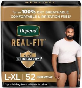 Depend Real Fit Incontinence Underwear for Men, Disposable, Maximum Absorbency, Large/Extra Large, Black, 52 Count (2 packs of 26), Packaging May Vary