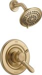 Delta Faucet Lahara 17 Series Dual-Function Shower Faucet Set Gold, 5-Spray Touch-Clean Shower Head, Delta Shower Trim Kit, Champagne Bronze T17238-CZ (Valve Not Included)