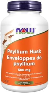 NOW Supplements, Psyllium Husk Caps 500 mg, Natural Soluble Fibre, Intestinal Health*, 500 Veg Capsules