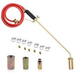 Savieva 2M Long Arm Propane Butane Gas Kit, Torch Burner Blow Kit Roofing Brazing Weed Burner Killer with Gas Hose & 3 Nozzles