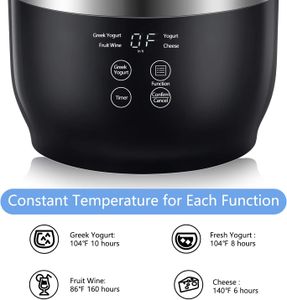 Automatic Digital Yogurt Maker – Black, Easy Home Fermentation