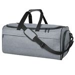 FATMUG Travel Garment Duffel Bag With Multiple Pockets For Suits, Dresses And Shoes (Light Grey, Polyester, 26 Cm)