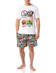 Marvel Mens Comics Pyjamas, T-Shirt and Shorts PJ Set, Incredible Hulk Captain America Spiderman Iron Man Pjs for Men, Official Merchandise, Gifts For Men (XL) White