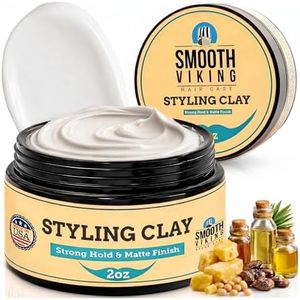 Smooth Viking Hair Clay for Men - Strong Hold, Clay Pomade, Hair Paste, Styling Clay with Matte Finish, Made in USA, 2oz
