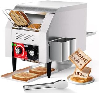WantJoin Commercial Toaster Conveyor - 150 Slices/Hour Electric Toasting Machine for Toast, Hamburger, Bun, Bread, Heavy Duty Stainless Steel Belt Toaster for Restaurant, Bakery, Buffet Use
