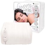 Homefront Electric Blanket Single Bed Size 200 x 107 x 40cm, Fitted Heated Mattress Cover Underblanket, Elasticated Skirt, Fast Heat Up, Machine Washable, Safe for All Night Use
