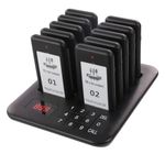 LOUKIENE Restaurant Pager System, 10 Wireless Pagers, Touch Keyboard Calling Customers Waiting Beepers with Vibration Flash and Buzzer for Queue in Food Trucks Churches Bar Shop Hotels Eatery