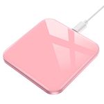 AGPTEK Wireless Charger, Qi-Certified 15W Max Fast Wireless Charging Pad Compatible with iPhone 16/15/14/13/12/12 Pro/11/XS Max/XR/8, Galaxy S24/S23/S22/20/S10, AirPods Pro, Pink (No AC Adapter)