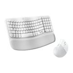 Logitech Wave Keys for Mac + Lift Vertical Mouse for Mac, Wireless Ergonomic Keyboard and Mouse Combo, Cushioned Palm Rest, Bluetooth, Optimized for macOS/iPadOS/MacBook/iMac/iPad - Off White