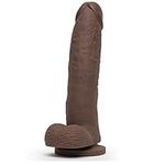 Lovehoney Realistic Dildo - 9 Inch Suction Cup Dildo - Harness Compatible Large Dildo - Flexible Big Dildo - Adult Sex Toy for Men, Women & Couples - Waterproof - Flesh Brown