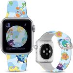 Hepsun Compatible with Apple Watch Band Sea turtle Ocean 38mm 40mm 41mm,Soft Silicone Magic Fancy Strap Compatible with iWatch Series SE 9 8 7 6 5 4 3 2 1 Kids Men Women