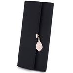 UTO Women Wallet RFID Leather Large Leaf Pendant Card Phone Holder Checkbook Organizer Girls Ladies Zipper Coin Purse CA