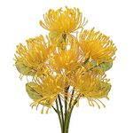 Arborus 6PCS Artificial Chrysanthemum Flowers 4'' Faux Spider Mums Flower Fake Spring Flower Bouquet for Home Vases Centerpiece Wedding Arrangement(Yellow)