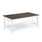 Convenience Concepts 203220WDFTW Omega Coffee Table, Driftwood Top/White Frame