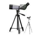 AOMEKIE Spotting Scope 20-60X70 Waterproof with Tripod Cell Phone Adapter and Bag BAK4 Monocular Telescope 45 Degree Angled Spotting Scopes for Bird Watching