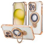 IAIYOXI Case for iPhone 11 Pro Max with Magnetic Ring Stand - Four Corners Shockproof [Military Grade Drop Protection], Luxury Slim Kickstand Case for iPhone 11 Pro Max - Gold