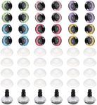 PATIKIL 14mm Flash Safety Eyes, 60 Pcs Doll Realistic Colorful Crocheting Safety Eyes for Decor Crochet Accessories Dolls Craft, Mixed Colors