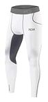 TCA Men's SuperThermal Compression Armour Base Layer Thermal Under Tights - Pro White, XXL