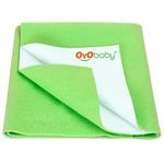 OYO BABY Kids & Adults Bed Protector Waterproof Sheet | Quick Dry and Extra Absorbent Washable Mattress Sheet | Anti-Piling Fleece with Soft Cotton Sheet | X-Large Size, 200cm X 140cm, Light Green