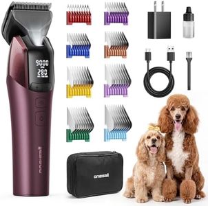 oneisall Professional Dog Clippers for Grooming Thick Hair, 9000RPM 5 Speed
