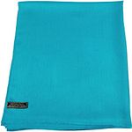 CJ Apparel Turquoise Solid Colour Design Nepalese Fringe Shawl Seconds Scarf Wrap Stole Throw Head Wrap Pashmina Hand Made in Nepal NEW