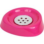 EVIDECO Bath Soap Dish Cup-Chrome Parts-Pink, Acrylic, 4.92 L x 4.92 W x 0.98 H