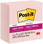 Post-it Super Sticky Notes, 5 Sticky Note Pads, 3 x 3 in., School Supplies for Students, Ideal for Textbooks, Notebooks, Walls and Vertical Surfaces, Single Color Packs Collection