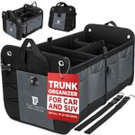 TRUNKCRATEPRO Car Storage Organizer, Car Organizer, Trunk Organizer For Car, Suv, Truck, car trunk organizer Premium Multi Adjustable Compartments Collapsible car trunk organizers (Regular, Gray)