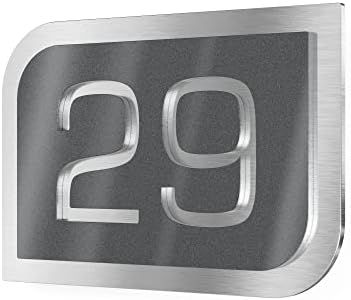 GRAVIERS DESIGN Número de Casa Exterior Personalizable de Acero Inoxidable. 215x150 mm en Gris antracita metálico Resistente a la Intemperie. Para Puertas y Portales. [Made in Germany]