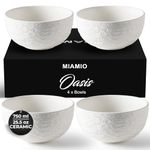 MIAMIO - Ceramic Bowl Set of 4/750 ml Large Serving Bowls for Cereal, Salad, Pasta, Fruit, and Soup - Oasis Collection